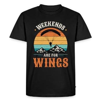 Paragliding Weekends Are For Wings Parachuting - Men's Premium Organic T-Shirt - black - Front - Nico (187cm)