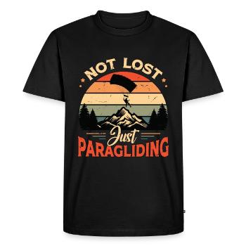 Paragliding Not Lost Just Paragliding Parachuting - Men's Premium Organic T-Shirt - black - Front - Nico (187cm)