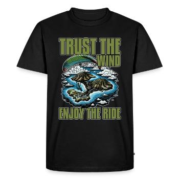 Paragliding Trust The Wind Enjoy The Ride Skydiver - Men's Premium Organic T-Shirt - black - Front - Nico (187cm)
