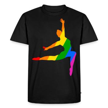 Ballet Dance in the Rainbow - Men's Premium Organic T-Shirt - black - Front - Nico (187cm)