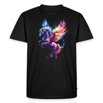 Pégase - T-shirt Premium bio Homme - noir - Devant - Nico (187cm)