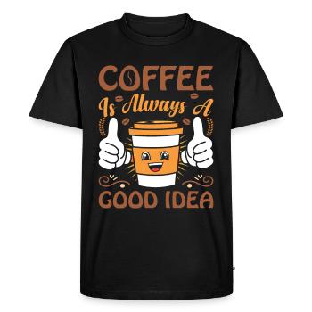 Le café est toujours une bonne idée Dépendance au café - T-shirt Premium bio Homme - noir - Devant - Nico (187cm)