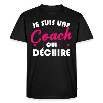 Je suis une coach qui déchire - T-shirt Premium bio Homme - noir - Devant - Nico (187cm)