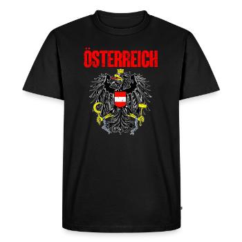 Austria Football Shirt Flag Austria Adler - Men's Premium Organic T-Shirt - black - Front - Nico (187cm)