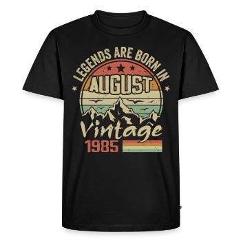 Août 1985 Anniversaire 1985 - Légendes Août 1985 - T-shirt Premium bio Homme - noir - Devant - Nico (187cm)