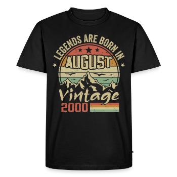 August 2000 Anniversary 2000 - Legends August 2000 - Men's Premium Organic T-Shirt - black - Front - Nico (187cm)