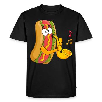Saxophoniste Saxophone Wurst Musicien - T-shirt Premium bio Homme - noir - Devant - Nico (187cm)