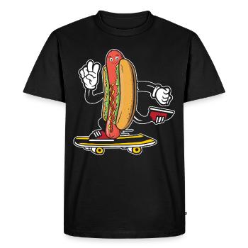 Hot Dog Skateboarder Skateboard skateboard skateboard - T-shirt Premium bio Homme - noir - Devant - Nico (187cm)