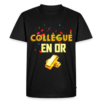 Collègue En Or Il Est Précieux - T-shirt Premium bio Homme - noir - Devant - Nico (187cm)