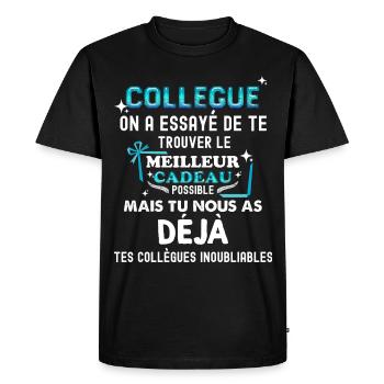 Collègues Inoubliables Cadeau Drôle Départ - T-shirt Premium bio Homme - noir - Devant - Nico (187cm)