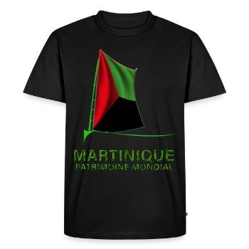 Martinique Bateau Tropical Yole Homme Femme Enfant - T-shirt Premium bio Homme - noir - Devant - Nico (187cm)