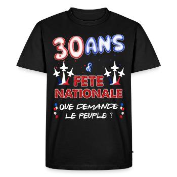 30th Anniversary National Day Men Women - Men's Premium Organic T-Shirt - black - Front - Nico (187cm)