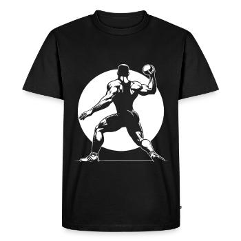 Shot put – strength. Technology. Precision. - Men's Premium Organic T-Shirt - black - Front - Nico (187cm)