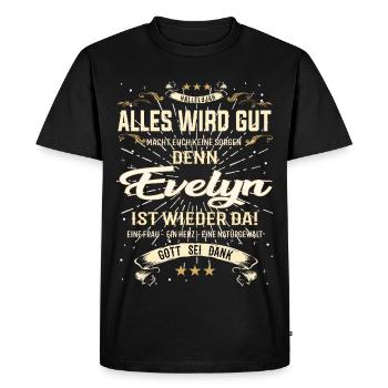 Everything Will Be Alright 'Cause Evelyn Is Here Outfit - Men's Premium Organic T-Shirt - black - Front - Nico (187cm)