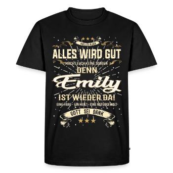 Everything Will Be Alright 'Cause Emily Is Here Outfit - Men's Premium Organic T-Shirt - black - Front - Nico (187cm)