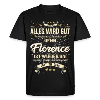 Everything Will Be Alright 'Cause Florence Is Here Outfit - Men's Premium Organic T-Shirt - black - Front - Nico (187cm)