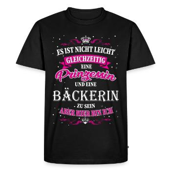 Pas seulement être une boulangère et une princesse - T-shirt Premium bio Homme - noir - Devant - Nico (187cm)