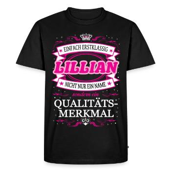 Caractéristique de qualité Lillian tout simplement de première classe - T-shirt Premium bio Homme - noir - Devant - Nico (187cm)