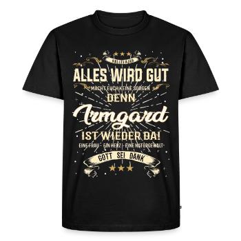 Everything will be alright because Irmgard Is Here Outfit - Men's Premium Organic T-Shirt - black - Front - Nico (187cm)