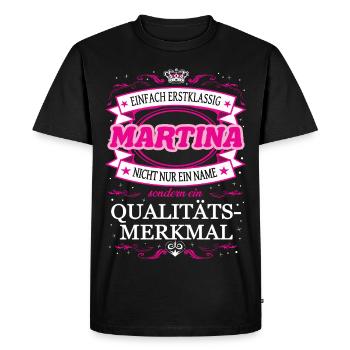 Caractéristique de qualité Martina tout simplement de première classe - T-shirt Premium bio Homme - noir - Devant - Nico (187cm)