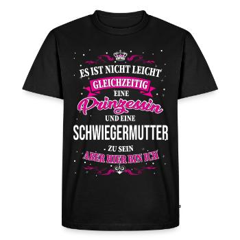 Belle-mère et princesse - T-shirt Premium bio Homme - noir - Devant - Nico (187cm)