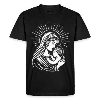 Mère Marie Design – Symbole d’amour - T-shirt Premium bio Homme - noir - Devant - Nico (187cm)