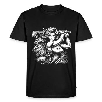 Design de golfeur cool avec une golfeuse attrayante - T-shirt Premium bio Homme - noir - Devant - Nico (187cm)
