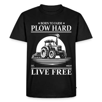 tracteur cool, né pour cultiver, labourer dur, vivre libre - T-shirt Premium bio Homme - noir - Devant - Nico (187cm)