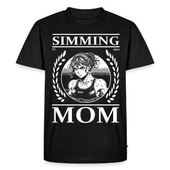 Maman nageuse – Style bande dessinée japonaise - T-shirt Premium bio Homme - noir - Devant - Nico (187cm)