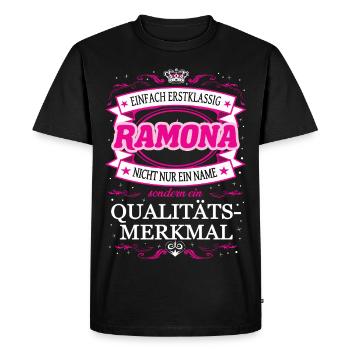 Caractéristique de qualité Ramona tout simplement de première classe - T-shirt Premium bio Homme - noir - Devant - Nico (187cm)