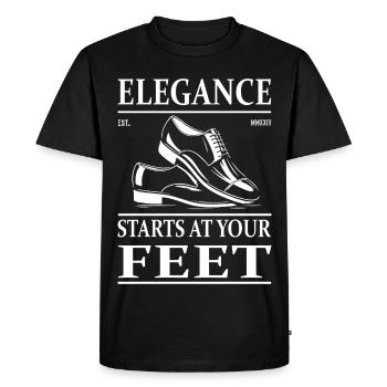 Conception de chaussures en cuir verni – brillantes et élégantes - T-shirt Premium bio Homme - noir - Devant - Nico (187cm)