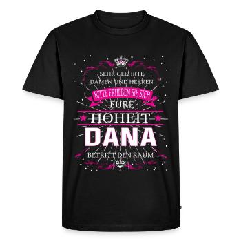 Votre Altesse Dana entre dans la pièce - T-shirt Premium bio Homme - noir - Devant - Nico (187cm)