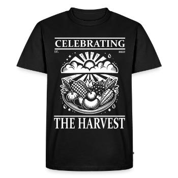 Conception de l’Action de grâce des récoltes – Célébrer la récolte - T-shirt Premium bio Homme - noir - Devant - Nico (187cm)