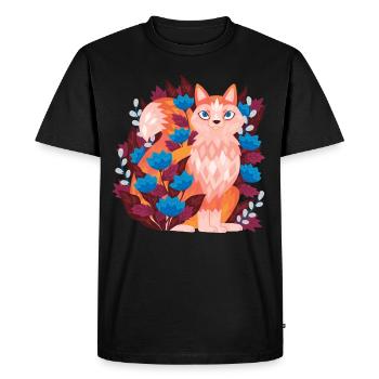 T-shirt Fox In The Flowers - T-shirt Premium bio Homme - noir - Devant - Nico (187cm)
