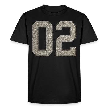 Numéro 02 numéro arrière 2 Numéro deux maillots - T-shirt Premium bio Homme - noir - Devant - Nico (187cm)