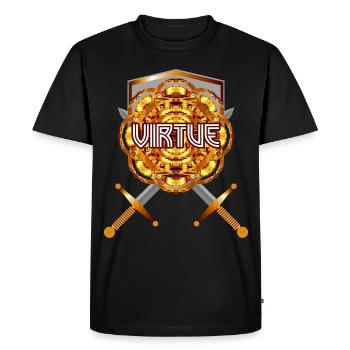 Vertu (Or) - T-shirt Premium bio Homme - noir - Devant - Nico (187cm)
