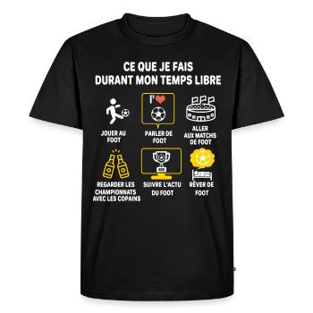 Football supporter Joueur Cadeau Humour foot - T-shirt Premium bio Homme - noir - Devant - Nico (187cm)