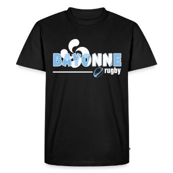 Rugby Bayonne Pays Basque Homme Femme Enfant - T-shirt Premium bio Homme - noir - Devant - Nico (187cm)