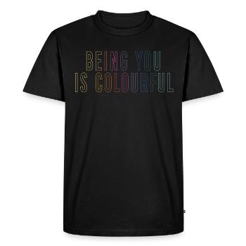 Être vous est coloré - T-shirt Premium bio Homme - noir - Devant - Nico (187cm)