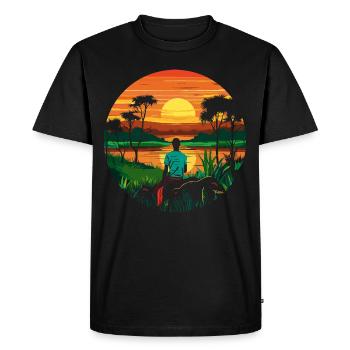 Travel Africa - Men's Premium Organic T-Shirt - black - Front - Nico (187cm)