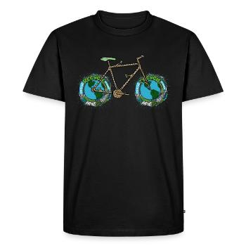 Planet Bike, Vélo Esthétique Green Planet Earth - T-shirt Premium bio Homme - noir - Devant - Nico (187cm)