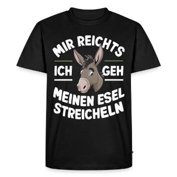 Âne âne mulet Muli - T-shirt Premium bio Homme - noir - Devant - Nico (187cm)