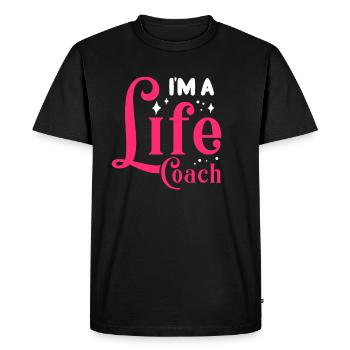 Life Coach Mentor Trainer Mindset Influencer Blog - Men's Premium Organic T-Shirt - black - Front - Nico (187cm)