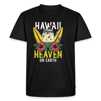 Heaven Hawaii On Earth Island Hibiscus Vacation - Men's Premium Organic T-Shirt - black - Front - Nico (187cm)