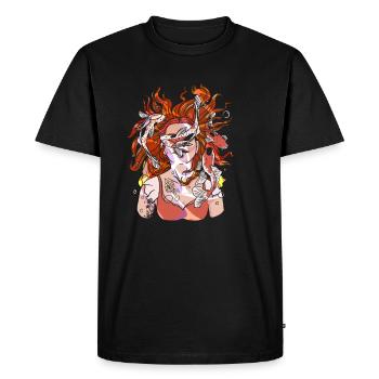 Red Head Tattooed Inked Redhead Ginger Irish - Men's Premium Organic T-Shirt - black - Front - Nico (187cm)