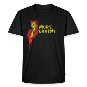 Redhead Girl More Brains Red Haired Ginger Irish - Men's Premium Organic T-Shirt - black - Front - Nico (187cm)