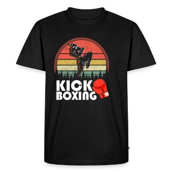 Retro Kickboxer Vintage Kickboxing Fighter MMA - Men's Premium Organic T-Shirt - black - Front - Nico (187cm)