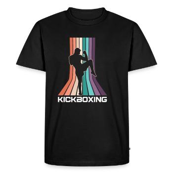 Vintage Kickboxer Retro Kickboxing Fighter MMA - Men's Premium Organic T-Shirt - black - Front - Nico (187cm)