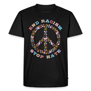 Pas de racisme, pas de haine - T-shirt Premium bio Homme - noir - Devant - Nico (187cm)