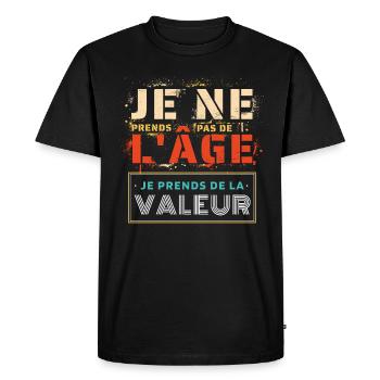 départ en retraite je ne prends pas de l'âge rétro - T-shirt Premium bio Homme - noir - Devant - Nico (187cm)